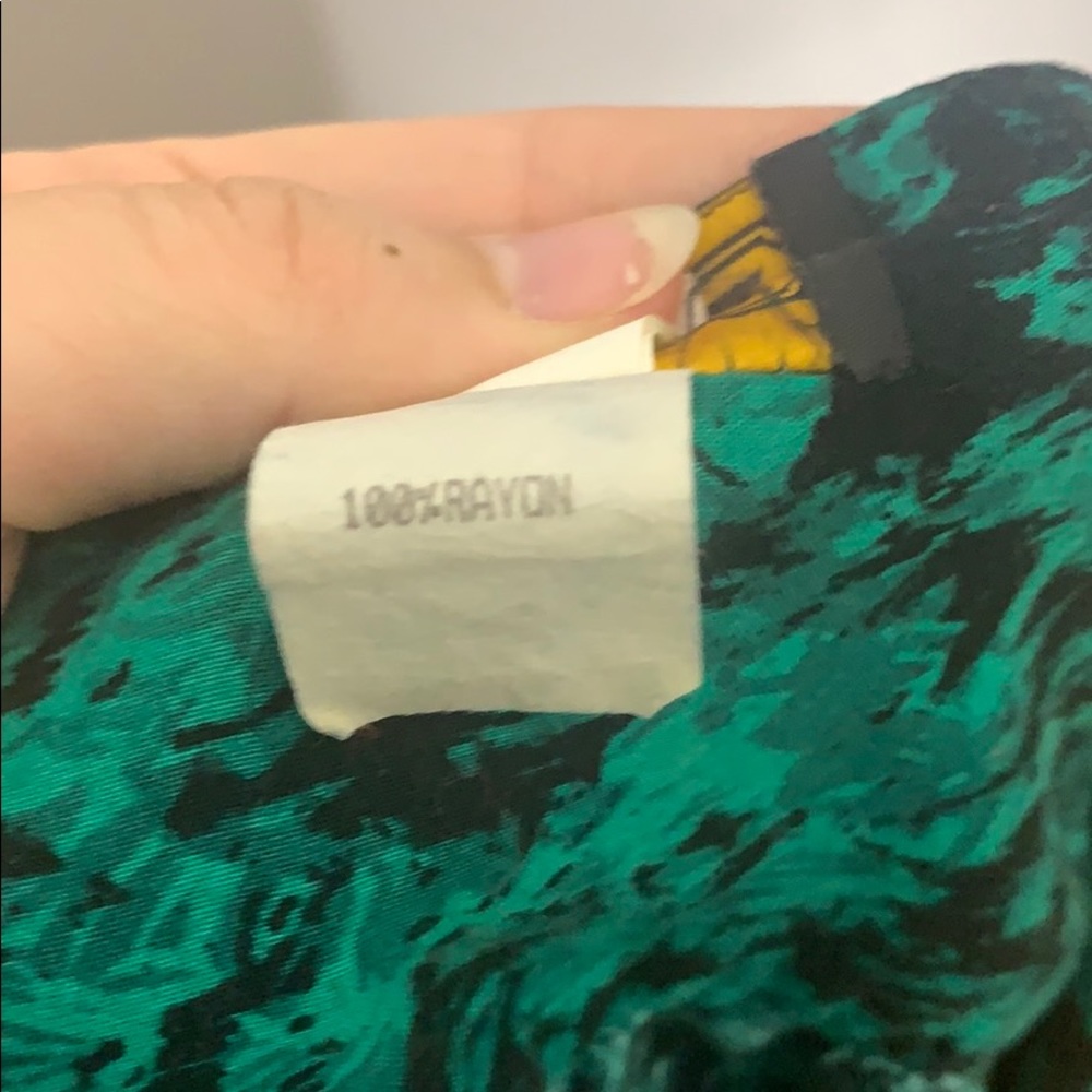 Vintage Green & Black Abstract  Blouson Dress 8 - Picture 12 of 12
